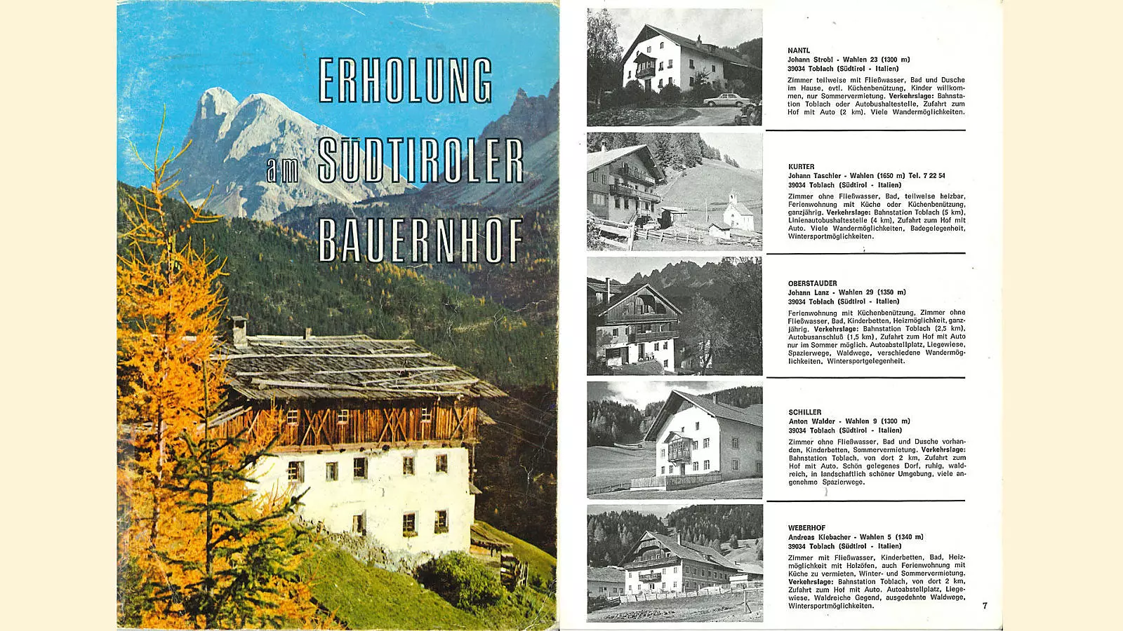 Pierwszy katalog gospodarstw agroturystycznych w Południowym Tyrolu