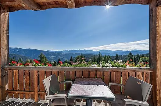 Wszystkie nasze balkony oferują zapierający dech w piersiach widok na panoramę Dolomitów.