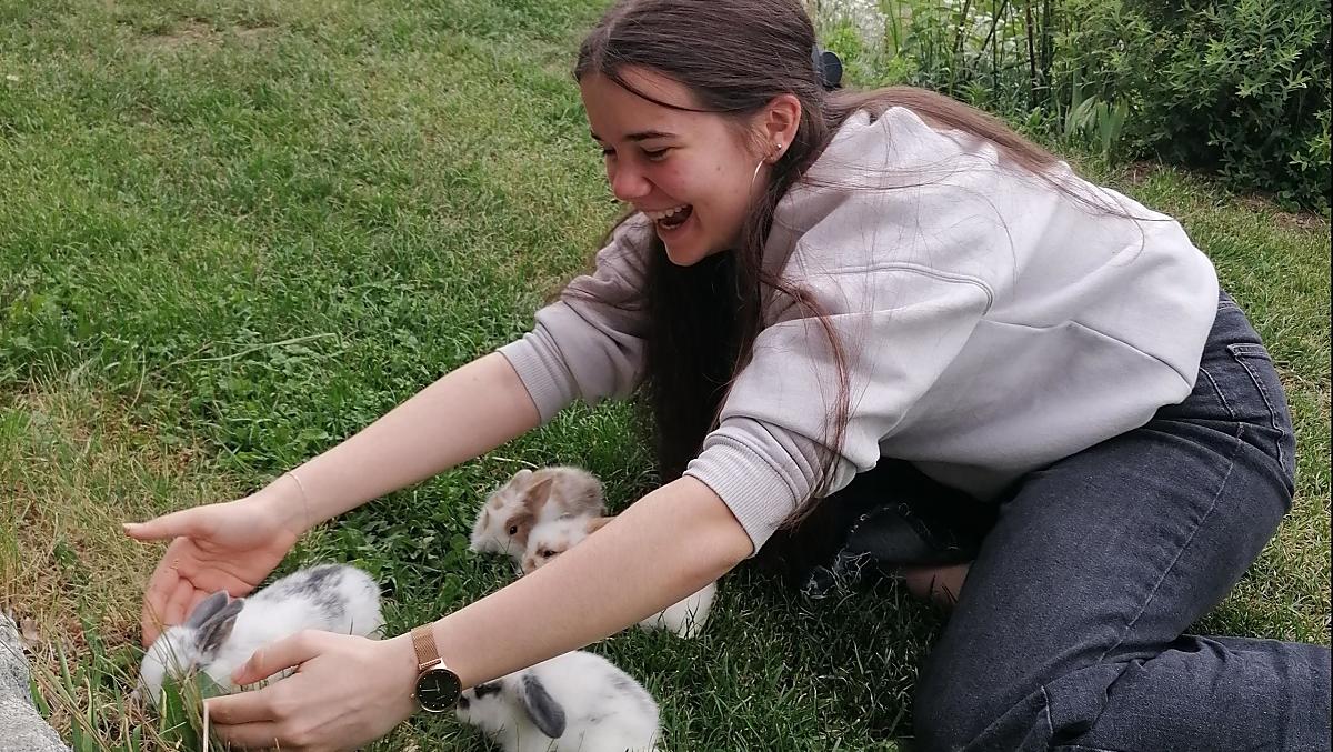 Katrin i nasze młode króliczki